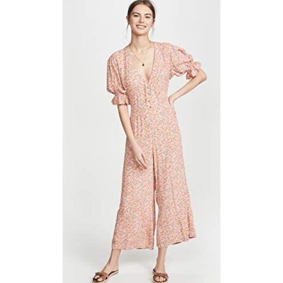 Faithfull The Brand Anka Floral Jumpsuit Size 2 - Picture 1 of 16